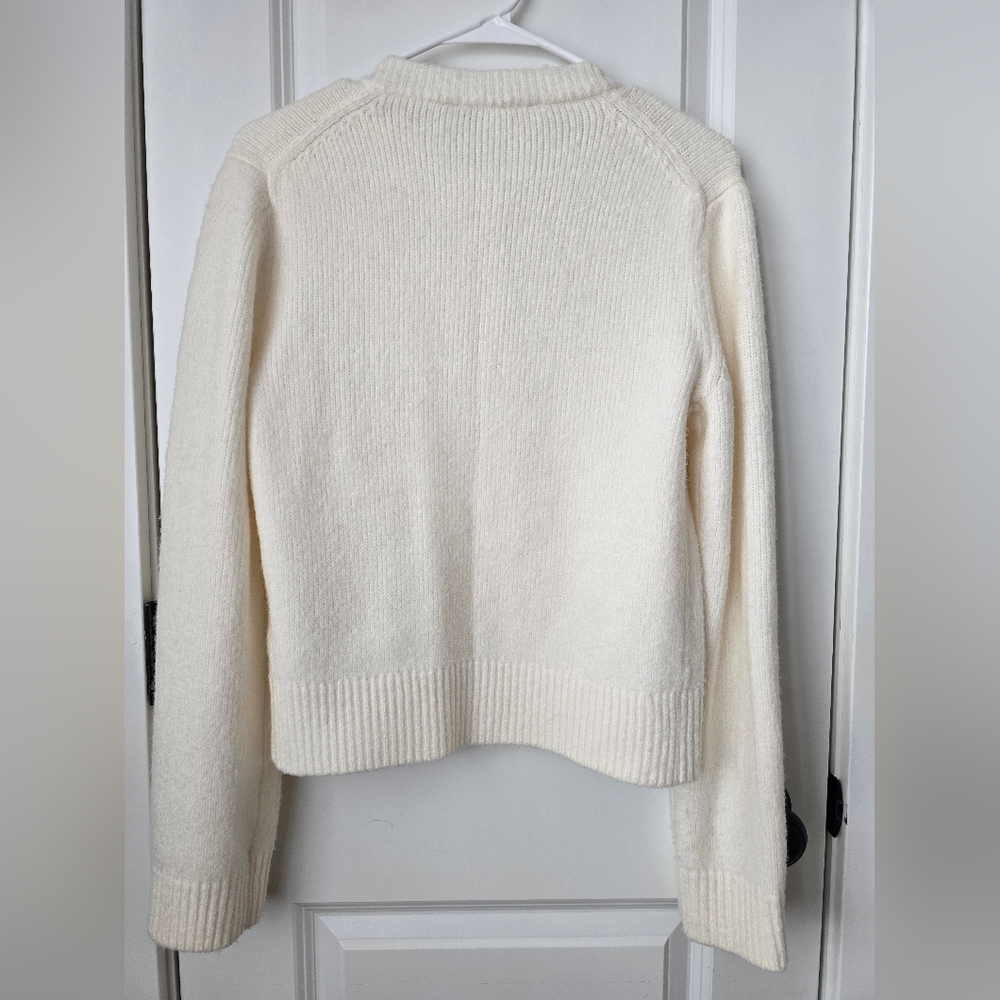 Abercrombie & Fitch Women's Cream Button-Up Cardigan - Picture 3 of 3